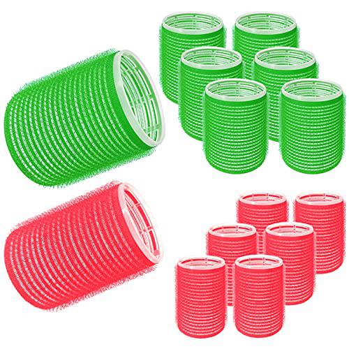 Jumbo Hair Rollers, 12 Packs Large Rollers For Hair, Self Grip Salon Hairdressing Curlers, Hair Curlers Sets, DIY Curly Hairstyle, Colors May Vary, (6xJumbo+6xLarge)
