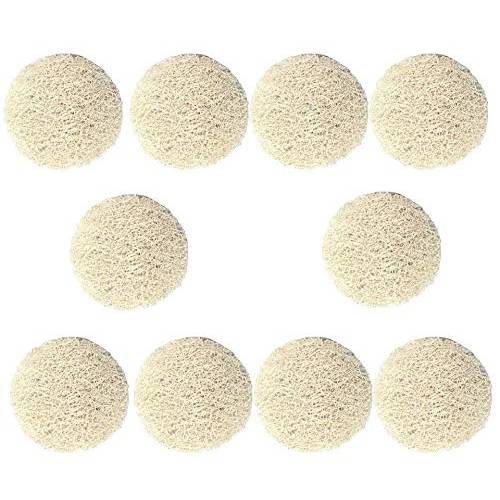 Set of 10 Natural Loofah Facial Pads, Resuable Exfoliating Loufa Scrubber Rounds for Face Cleansing and Makeup Removal ,Eco Friendly, Non Toxic Chemicals by Serrento