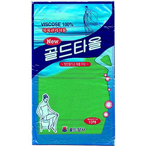 GOLDSANGSA-Korean Exfoliating Towel Washcloth Mitts (Large 10pcs)/Korean Italy Towel Skincare Exfoliating Scrub Bath Cloth Remove Dead Skin