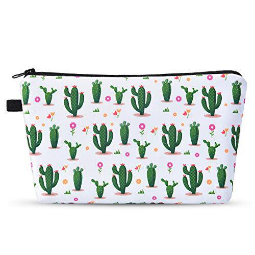 Cosmetic Bag for Girls - Travel Makeup Bag Women Gift Water-resistant Cactus Flowers Vanity Toiletry Bag Pouch Gadget Pencil Case Beauty Cosmetic Organizer