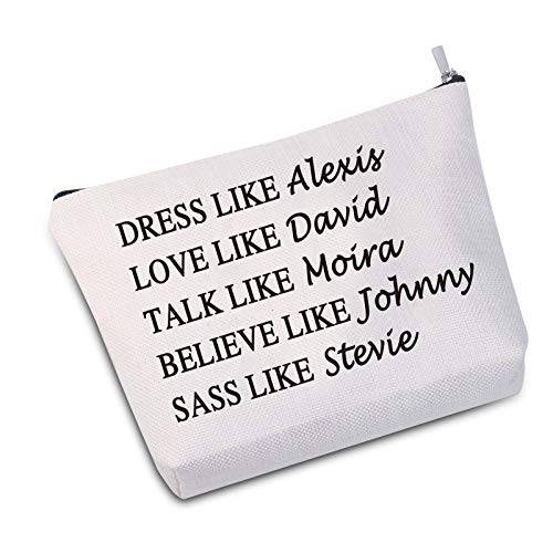 JXGZSO Dress Like Alexis Love Like David Cosmetic Bag Makeup Bag Gift For Women (DRESS LIKE Alexis White)