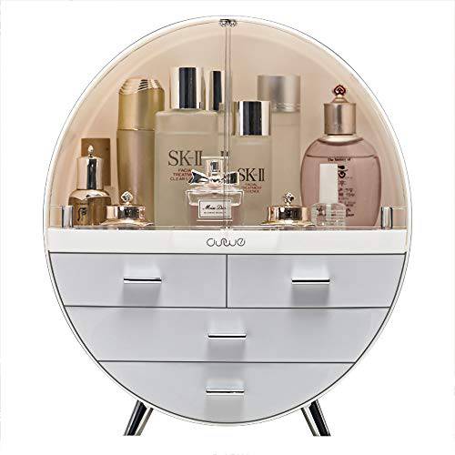 Ihuiniya Large Makeup Organizer Box ,Makeup Organizer For Vanity, Dustproof and Waterproof, Makeup storage box ,Suitable for bathroom , bedroom dresser