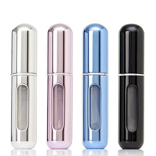 KJHD 4PCS Portable Mini Refillable Perfume Atomizer Bottle, Refillable Perfume Spray, Atomizer Perfume Bottle, Scent Pump Case for Traveling and Outgoing, 5ml Multicolor Perfume Spray