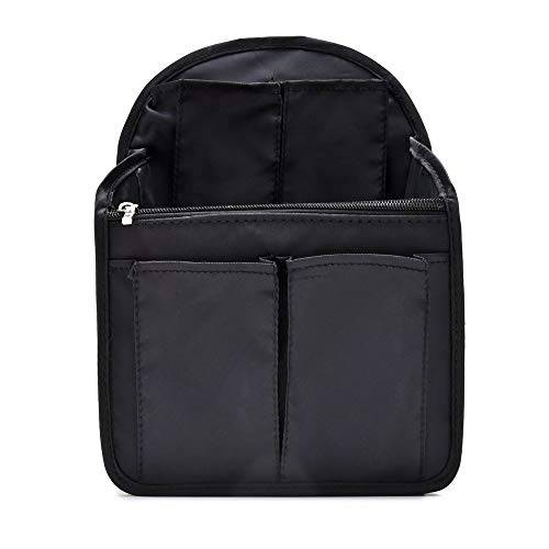 HOYOFO Mini Backpack Organizer Small Bag Divider for Rucksack Purse Lightweight Nylon Shoulder Bag Organizer Insert, Black