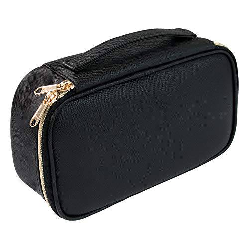 OCHEAL Small Cosmetic Bag,Portable Cute Travel Makeup Bag for Women and girls Makeup Brush Organizer cosmetics Pouch Bags-Black