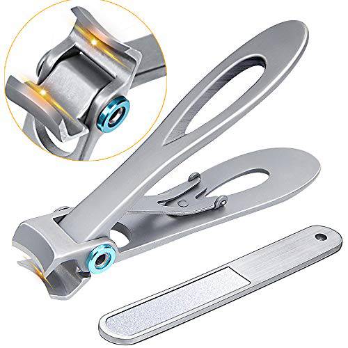 Nail Clippers for Thick Nails - Stainless Steel 15mm Wide Jaw Opening Oversized Fingernail and Toenail Clippers Cutter with Fingernail File for Men & Women Ingrown Manicure Set Gift Pack