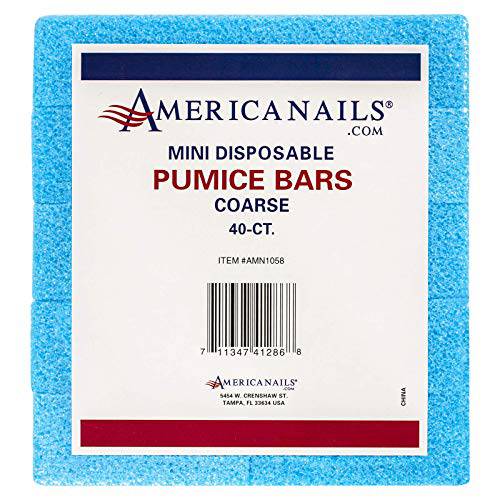 Americanails Mini Disposable Pumice Bars, Coarse Grit, 40ct