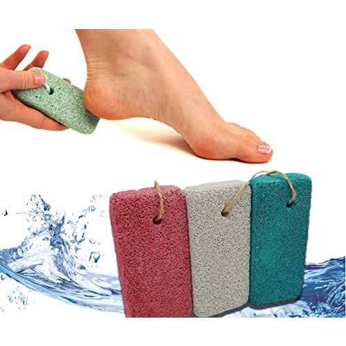 3 PCS Foot Pumice Stone Scrubber for Hard Skin - Heavy Callused Feet - Small Callus Remover/Foot Scrubber Stone for Men/Women by - 2 in 1 Pumice Stone for Feet - Heels - Hands and Body