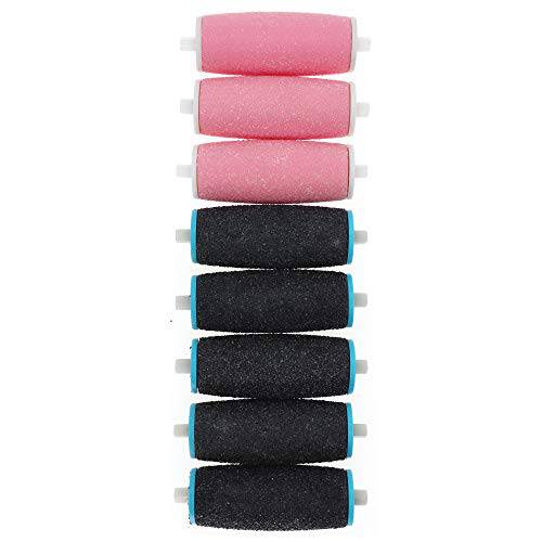 LULUKO 8PCs Replacement Rollers Compatible with Amope Pedi Perfect Footfile 3Regular Coarse 5Extra Coarse(35pink)