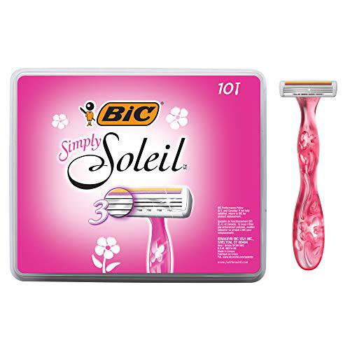 BIC Simply Soleil Women’s 3-Blade Disposable Razor, 10-Count