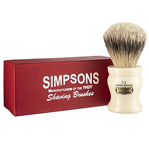 Super Budger T3 - Tulip 3 Simpson Shaving Brushes - Faux Ivory Handle