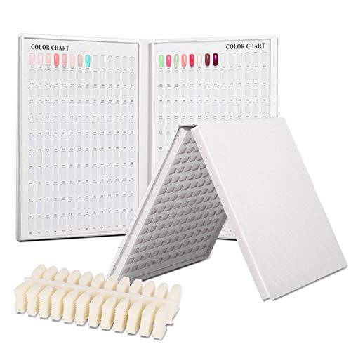 NMKL38 308 Colors Nail Gel Polish Display Book Chart Card with 360 Tips (White)