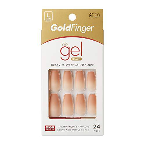 Gold Finger Gel Glam Design Nail (GD19)