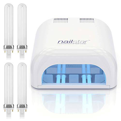 NailStar Professional 36 Watt UV Nail Dryer Nail Lamp for Gel + 8 x 9W Bulbs Included