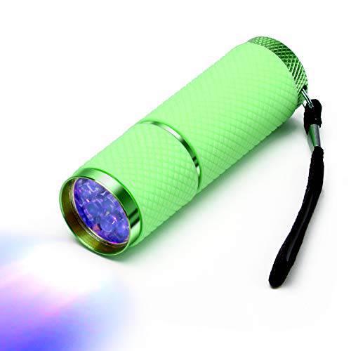 Coolrunner 1PCS LED Flashlight, Small Glow Flashlights with 9 LED Lights, Portable Light Nail Dryer for Nail Gel (GREEN)