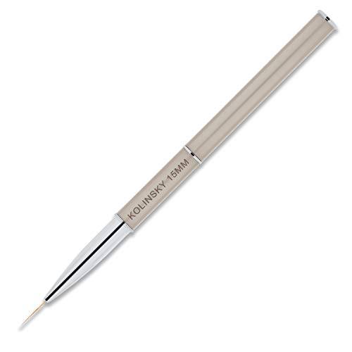 Beaute Galleria 1 Piece Kolinsky Sable Nail Art Liner Striping Brush, for Thin Fine Line Drawing, Detail Painting, Striping, Blending, One Stroke, Acrylic Nail Art Brush (Size: 15MM)