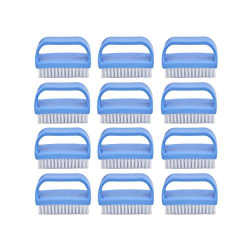 Superio Stiff Nail Brush Cleaner with Handle 12 Pack, Durable Scrub Brush, Clean Toes, Fingernails- Hand Scrubber- All-Purpose Cleaning Brush for Home, Kitchen, Work- Stiff Bristles, Easy to Use