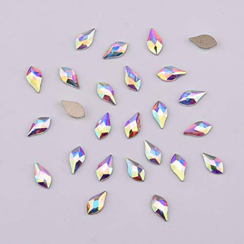 Flatback Glass Rhinestones Crystal ab Flame Design 3D Nail Jewels Decoration Rhinestones Supply Charm Stones 60pcs