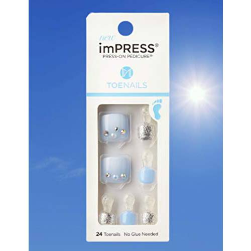 Kiss ImPress Press-On Powder Blue Pedicure Nails IMT03X (For Toes)