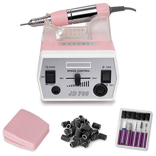 Makartt Nail Drill Portable Electric Nail File Machine Geneviere E File Pink JD700 Professional 30000RPM Manicure Drill for Acrylic Nails Poly Nail Gel Polish