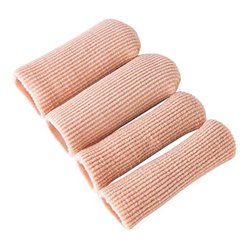 2 Pairs Moisturizing Silicone Gel Heel Socks with 4pcs Gel Toe and Finger Cap