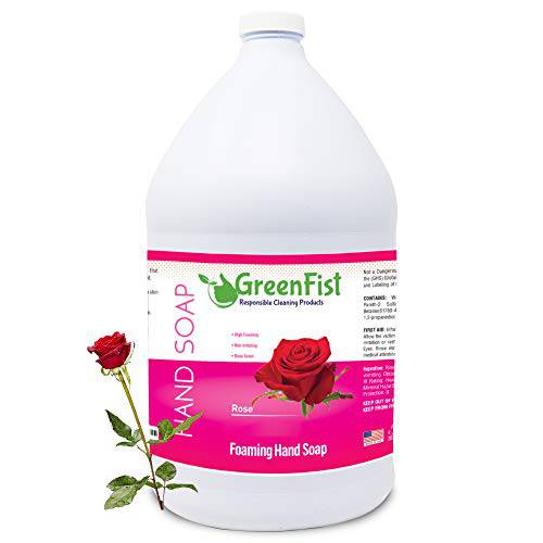 GreenFist Foaming Hand Soap Refills Jug Rose Scent Foam Refill Made in USA, 128 ounce (1 Gallon)