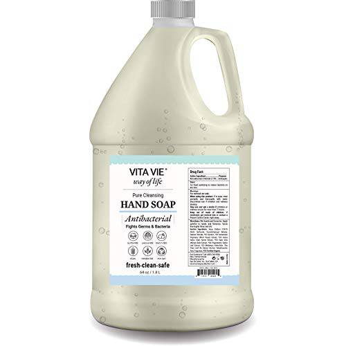 VITA VIE Hand Soap, 64 oz - Cleansing Liquid Hand Soap Refill - Alcohol-free, Paraben-free, Sulfate-free, Cruelty-free - Made in America
