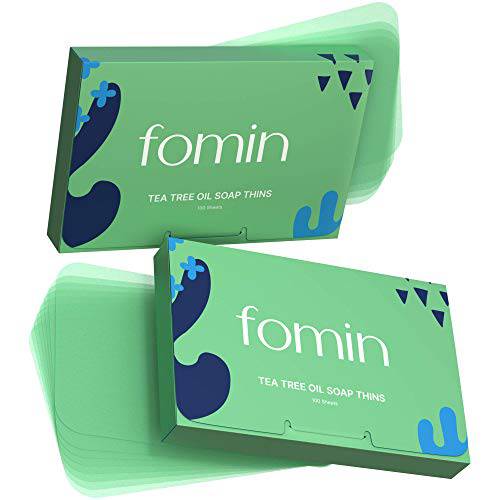 FOMIN - Antibacterial Paper Soap Sheets for Hand Washing - (200 Sheets) Tea Tree Portable Travel Soap Sheets, Dissolvable Camping Mini Soap, Portable Soap Sheets