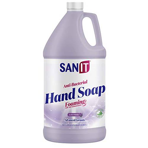 Sanit Antibacterial Foaming Hand Soap Refill - Advanced Formula with Aloe Vera and Moisturizers - All-Natural Moisturizing Hand Wash - Made in USA, Lavender, 64 oz