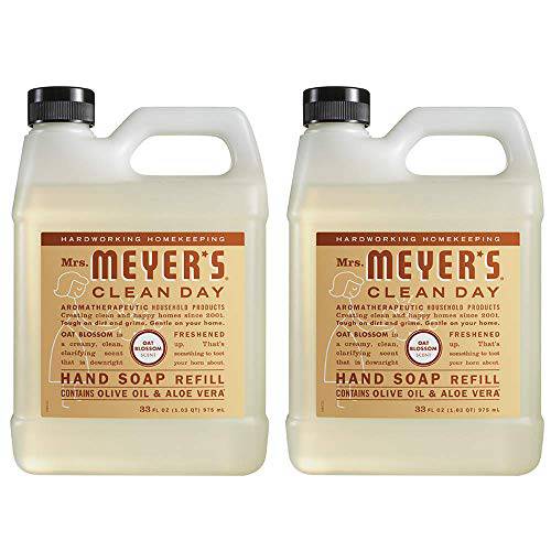 Mrs. Meyer’s Clean Day Liquid Hand Soap Refill, Oat Blossom Scent (33 Ounce - 2 PACK)
