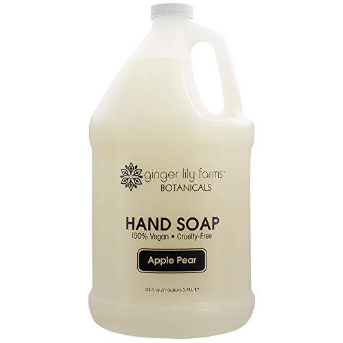 Ginger Lily Farms Botanicals All-Purpose Liquid Hand Soap Refill, 100% Vegan & Cruelty-Free, Apple Pear Scent, 1 Gallon (128 fl. oz.)