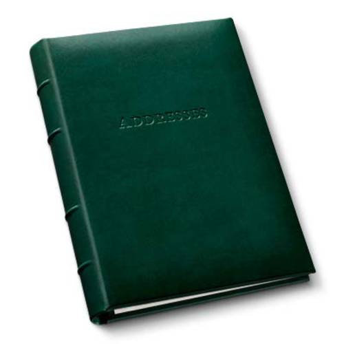 Leather Refillable Desk Address Book, by Gallery Leather, 9x7 (Acadia Green)