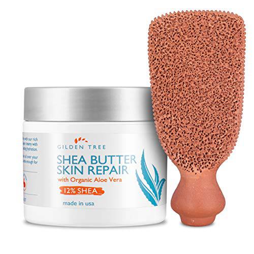 2-Sided Foot Scrubber & Shea Butter Skin Repair Cream
