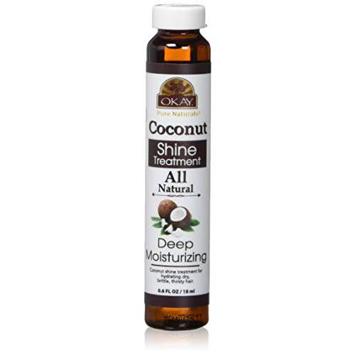 OKAY Coconut Shine Treatment | Restore And Smooth Hair | Soft, Smooth, Enhanced Shine And Strong Hair | Created With 12 Natural Oils | No Parabens, No Silicones, No Artificial Colors, 72 Count