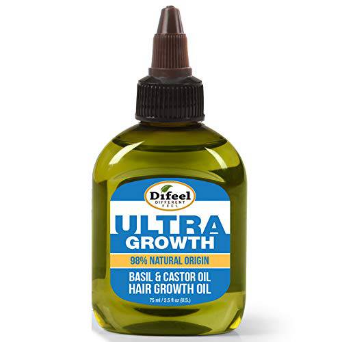 Difeel Mens Ultra Growth Basil and Castor Hair Oil 2.5 oz.