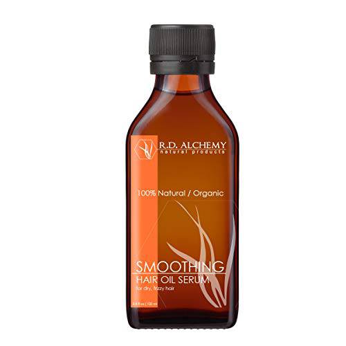 RD Alchemy - Natural & Organic Smoothing Hair Oil Serum. Natural Treatment for Frizzy Hair, Split Ends, and Flyaways. Get Smooth, Moisturized, Shiny, & Sleek Hair with this Frizz Ease Serum.