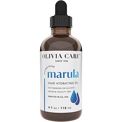 Marula Hair Oil By Olivia Care - Made With Natural Plant-Based Ingredients - Provides Hydration, Smoothness & Moisture - Clean & Simple Treatment to Support Strengthen Hair - 4 FL OZ