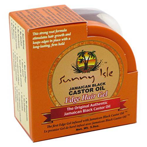 Sunny Isle Jamaican Castor Oil Edge Hair Gel 3.5oz Jar (2 Pack)
