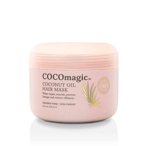 Cocomagic Coconut Oil Hair Mask - Repairs Damage, Prevents Frizz, Restores & Adds Shine | Protein Rich & Extra Hydrating | Paraben Free, Cruelty Free, Made in USA (8 oz)