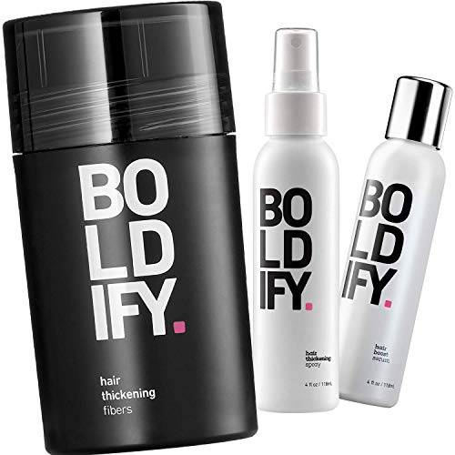 Hair Fiber (Black) + Thickening Spray + Serum: Boldify Nourish & Conceal Bundle