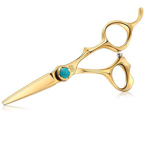 4.5 Short Hair Cutting Shear Salon Barber Scissors for Point Cutting and Detail Work, Small Safety Facial, Eyebrows, Eyelashes, Nose, Ear Hair Trimmer, Mens’ Moustache and Beard Grooming Kit