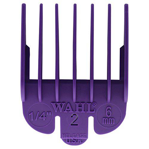 Wahl Professional 2 Color Coded Guide Comb Attachment 1/4 (6.0mm) – 3124-703 - Great for Professional Stylists and Barbers - Purple