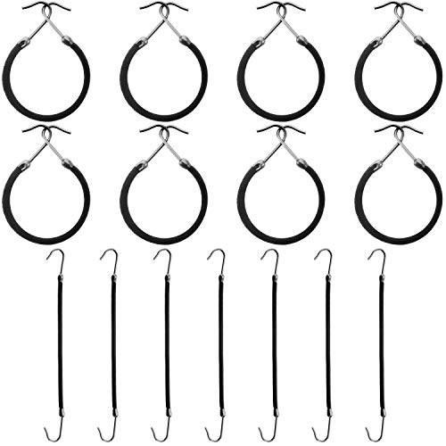 Hotop 15 Pieces Elastic Hook Hair Tie Styling Ponytail Holder Hooks Hair Cord (Black)