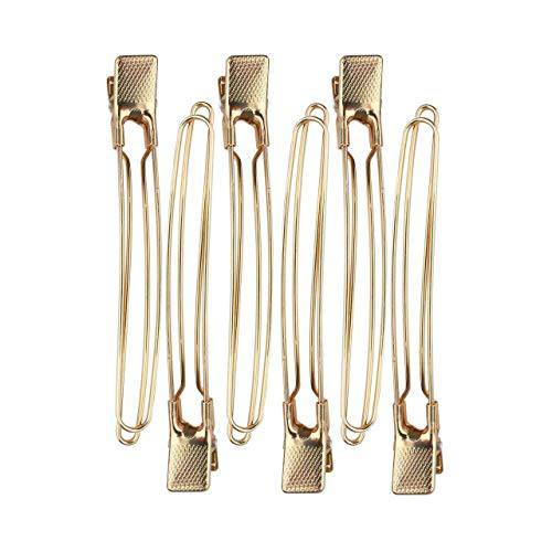 Kitsch Open Shape Styling Clips | Hair Clips for Blowdrying | Styling | Cutting or Coloring | Holiday Gift Salon Style Hair Clips for Women | 6 Count (Gold)