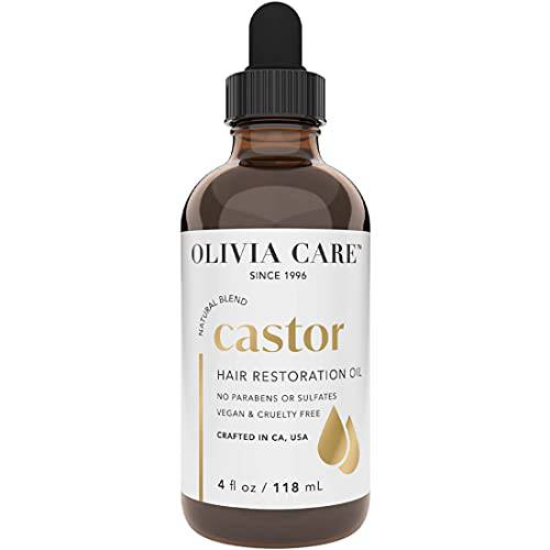 Castor Hair Oil By Olivia Care - Made With Natural Plant-Based Ingredients - Provides Balanced Restoration, Shine & Strength- Clean & Simple Treatment to Support Strengthen Hair - 4 FL OZ