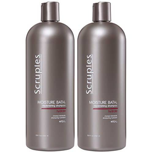 Scruples Moisture Bath Replenishing Shampoo - Provides Strong, Silky and Shiny Hair - Ideal for Men and Women with Damaged, Dry, Brittle and Coarse Hair - (Pack of 2)
