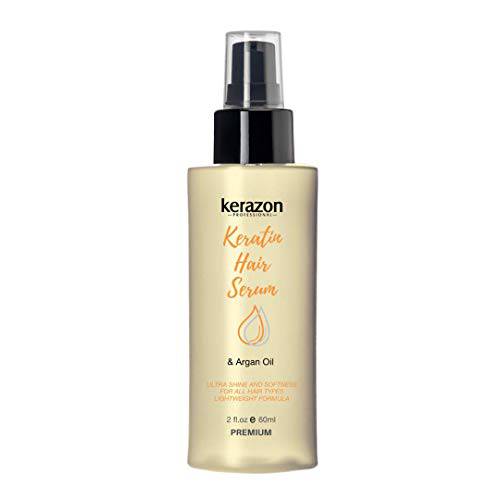 Kerazon Keratin Hair Serum Argan Oil Smoothing Dry Damage Repair Treatment Premium Formula, Anti Frizz Hair Protection