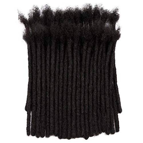 DAIXI 0.8cm Thickness 10 Inch 60 Strands 100% Real Human Hair Dreadlock Extensions for Man/Women Full Head Handmade Permanent loc Extensions Bundles Can Be Dyed Bleached Curled and Twisted including Free Needles and Comb