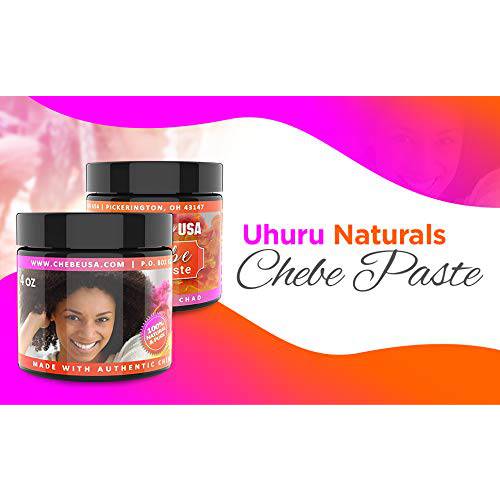 Uhuru Naturals Chebe Paste - Organic Hair Blooming Treatment Formula - Promotes Keratin Development For Teens Men & Women (8 ounce)