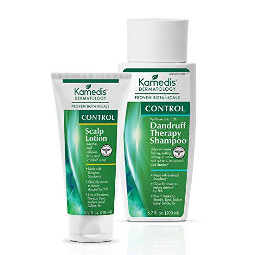 KAMEDIS Ultimate Anti Dandruff Shampoo & Scalp Lotion Kit - Prevents & Soothes Itchy, Flaky, and Red Scalp, Paraben-Free, SLS Sulphate-Free, Dye-Free, Clinically Proven